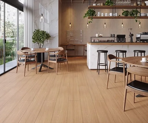 Ambiente — piso vinílico Jatobá