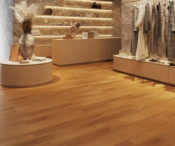 Ambiente — piso vinílico Sucupira